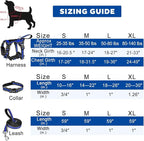WINSEE Pet Harness Collar and Leash Set, All-in-one Reflective Dog Harness No Pull with Adjustable Buckles for Puppies, Small, Medium, Large, and Extra-Large Dogs (Medium, Dark Blue)