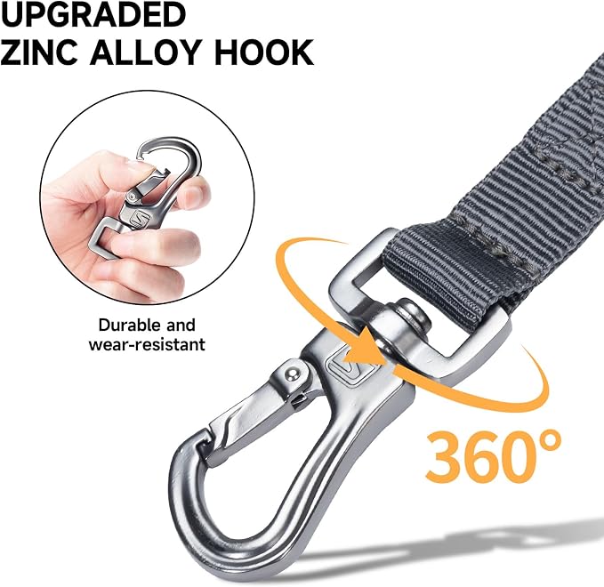 EXCELLENT ELITE SPANKER Tactical Military Bungee Nylon Dog Leash Adjustable | Adjustable No Pull Leads Rope Quick Release with 2 Control Handle heavy duty durable for training huntingfor medium large dog