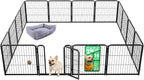 FXW Homeplus Indoor Dog Playpen, 24" H, 16 Panels, for Puppies & Small Dogs | Stress-free play, Heavy-duty, Semi-open design, Easy setup, Threshold-free gate, Expandable, Patented