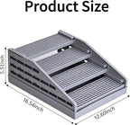 Cat Litter Box Step Ramp with Litter Catcher Adjustable Litter Trapping Cat Stairs Non-Slip Trapping Mat for Kittens and Senior Cats, Washable (Gray, Large)