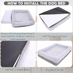 WINDRACING Orthopedic Dog Bed for Large Dogs, Bolster Sides Dogs Sofa Bed with Removable Washable Cover & Non-Skid Bottom, Soft Pet Bed with Egg Foam Dog Couch for Sleeping, 36 x 23 Inch, Gray