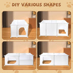 FHTONGE Extra Large Cat Litter Box Enclosure with Door, Protect Wall Floor | Cat Litter Pan Splash Guard Barrier, Universal Kitten Toilet Box Cover Hideaway Divider, Pee Shield Privacy Screen Surround
