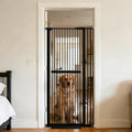 Lumizone 61.02" Extra Tall Pet Gate for Cat Dog 30.12"-38.38" Wide Black | Extra Tall Cat Gate for Doorway Hallway Stairs Pressure Mounted 1.37" Gap No Drilling Auto-Close Dual-Lock