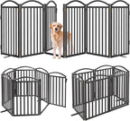 Malier Metal Freestanding Dog Gates, Outdoor Indoor Dog Fences, Extra Wide Foldable Puppy Gate for Stairs, Hallways, Yard