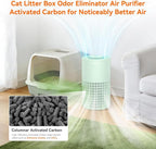AIRROMI Air Purifier for Bedroom with HEPA 3-in-1 Filter, Pet Air Purifier for Home Cat Pee Smell, Covers Upto 990 Ft², Quiet 360°intake Air Cleaner for pet hair,allergies,Dust,Smoke A2001 Green