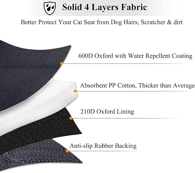 VIVAGLORY Dog Seat Cover Pet Seat Protector, Large, Heather Black | Backseat Cover for Car Suv & Truck, Back Rear Backseat Bench Protector