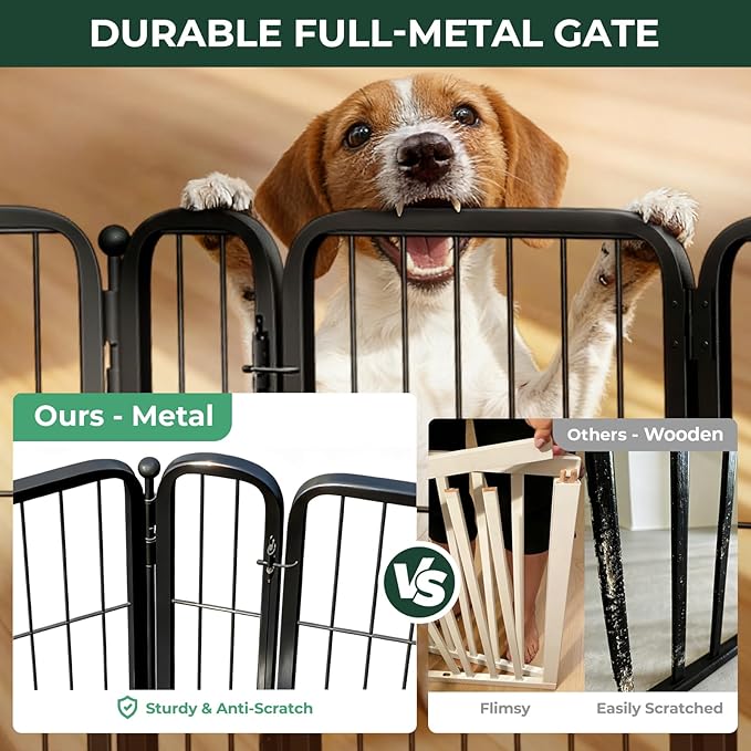 FXW Dog Gate, Extra Wide Adjustable for Openings Up to 55", 32" H | Flexible Space Control, Easy Walk-Through Access, 1 Panel + 1 Gate, For Small & Medium Dogs, Garage Use