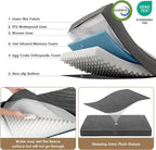 EHEYCIGA Extra Large Memory Foam Dog Bed Mat, 44x32Inch, Dark Grey | High Density Egg Crate Foam, Waterproof Liner, Washable Removable Cover, Non-Slip Bottom, Fits Floor, Camping, Sofa and Car