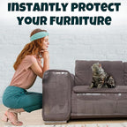 FixZilla Anti Cat Scratch Furniture Protector, 24-Pack Couch Protector from Cat Claws – Heavy-Duty, Easy-to-Apply Scratching Deterrent and Shield for Sofa Corners, Walls, Doors- with 124 Twist Pins