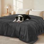 Waterproof Pet Blanket, Liquid Pee Proof Dog Blanket for Sofa Bed Couch, Reversible Sherpa Fleece Furniture Protector Cover for Small Medium Large Dogs Cats, Black Small（40" x 28"） | waterproof pet blanket sherpa fleece reversible couch cover bed prote...