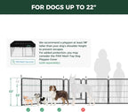 FXW Rollick Dog Playpen, Indoor, Yard & RV Camping, 32" H, 24 Panels | Easy setup, Heavy-duty, DIY layouts, for Small & Medium Dogs, Patented