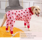 Dog Recovery Suit After Surgery Female Male, Medium Large Dog Neuter Shirt Cone Alternatives Prevent Licking Surgical Onesies (Strawberry, 4XL)