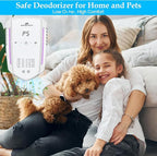 Cat Litter Deodorizer and Litter Box Odor Eliminator | Ozone & Ion Pet Odor Eliminator for Home with 5 Smart Modes for Strong Cat Urine Smell, Smoke, Wardrobe, Garage