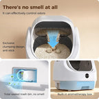 Open-Top Automatic Litter Box, Odor Control, Ready to Use, Self Cleaning | Litter Box, Large Capacity with APP Control and Safety Sensor, Ellenpent, with Trash Bags/Waterproof Mat/Litter Mat