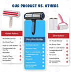 Pet Hair Remover + Bonus Mini Pet Detailing Brush - Reusable Lint Roller - Cat Hair Remover Roller - PinzPro Dog Hair Remover Set for Carpet, Couch, Bed, Car Seat.