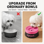 Dog Water Bowl No Spill with Floating Disk,Floating Pet Water Bowl for Dogs and Cats, for Travel and Home (Black+Pink(600ml))
