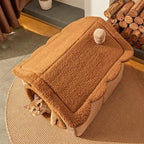 Cat Beds for Indoor Cats Small Dog,Cute Bear Cat Bed Cave Cat House, M - Image 5