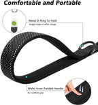 PetiFine 5FT Heavy Duty Dog Leash with Soft Padded Double Handle | Traffic Handle Extra Control,Auto Lock Hook,Reflective Nylon Walking Lead for Large,Medium,Small Breed Dogs
