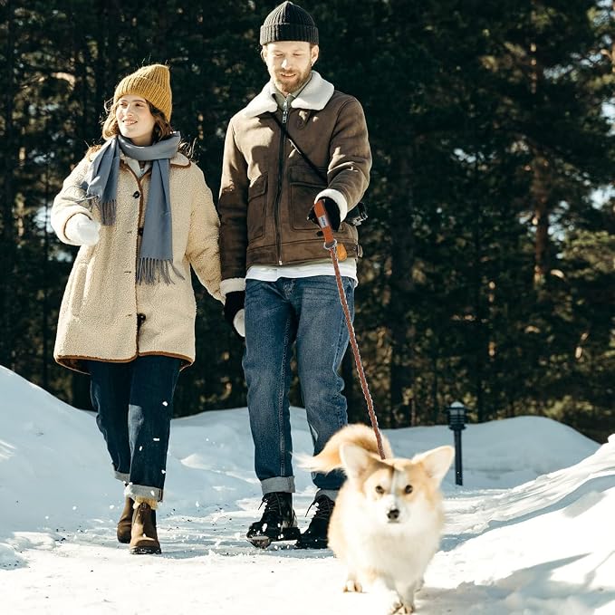 S-ETOVUS-Chain Dog Leash, Bite-Proof Metal Leash, with Padded Handle | Three Sizes 7.25FT/5.2FT/4FT, Woven From Nylon Rope And Chain, Durable And Bite-Resistant, Comfortable With Padded Handles