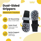 Reflective Dog Socks Grippy Socks Prevent Licking Paws，Anti Slip Paw Protection, for Hardwood Floors & Hot & Cold Pavement, Small Medium Large & Senior Dogs (Classic Grey, Giant)