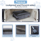 Portable Cat Travel Litter Box. Zipped Lid, Collapsible Litter Box for Cats. No Leakage, No Smell. Easy to Carry. Used for Hotels, Camping, Car (Gray,L)
