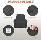 Easy-Going 100% Waterproof Recliner Chair Cover，1-Piece Recliner Slipcover | Dual Waterproof Couch Cover for Recliner，Leakproof Furniture Protector for Kids Pets Dog Cat Daily Stain, Dark Gray