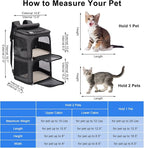 2-in-1 Double Pet Carrier Backpack for Small Cats & Dogs, Black | Portable Pet Travel Carrier with Super Ventilated Design, Ideal for Hiking, Camping and Outdoor Adventures