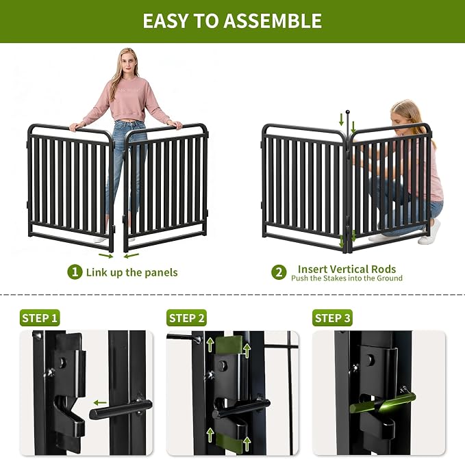 Heavy Duty Tube Dog Playpens,Dog playpen Outdoor for Large Dogs,Puppy Play Pen for Indoors,40" H 20 Panels