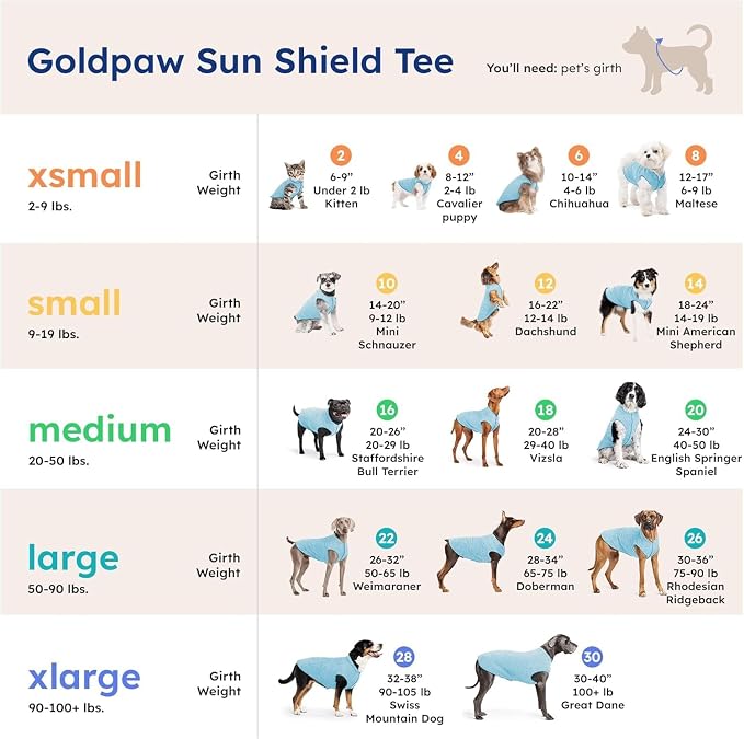Goldpaw Dog Sun Shirt with UV Protection - Lightweight, Cooling Sun Protection Clothing for Dogs - Reduce Heat Absorption - Pet Clothes Made in the USA - Machine Washable - Size 16 - Pebble Grey