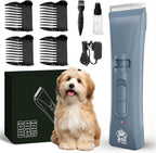 Tife Low Noise Dog Clipper – Cordless Pet Grooming Kit with Rechargeable Battery, Quiet Electric Hair Trimmer for Thick Coats, Adjustable Blade Pet Shaver for Dogs & Cats(Blue)