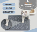 PetLike Cat Litter Box Mat, Thick Kitty Litter Trapping Mat, Durable,Waterproof &Washable with Non-Slip Backing, Soft on Kitty Paws and Easy to Clean, BPA Free