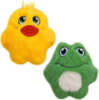 KONG Snuzzles Kiddos Mini Extra Small Dog Toy - Soft Plush Squeaky Toy for Small Dogs & Puppies (Frog/Duck Combo)
