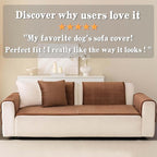 Velvet Washable Dog Couch Cover, Non-Slip Waterproof Pet Sofa Protector for 2-3-Cushion Sectional, L-Shaped Sofa & Loveseat, Machine Washable(1PC/27.6"x70.9",Brown)