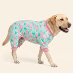 KYEESE Velvet Dog Pajamas Soft Onesie Shirt for Daily Wear, Flamingo | 4-Way Stretch, Lightweight & Breathable, Reduces Shedding, Gentle on Sensitive Skin, Recovery Support, Easy Potty Breaks