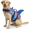 ASENKU Dog Life Jacket - Pet Safety Vest for Swimming & Boating, Shark Life Jacket with Floatation, Dog Lifesavers Swimsuits for Small Medium Large Dogs (Blue Bandhnu, 2XL)
