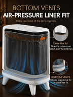Small Bathroom Trash Can with Lid, Dog Proof Slim Press Top Garbage Can, White Plastic Narrow Waste Basket, for Bathroom Bedroom Office Raised Legs 4.8 Gal with 1 Roll 15 Trash Bags