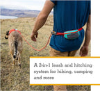 Ruffwear, Hitch Hiker Dog Leash, Adjustable Leash & Hitching System for Camping & Hiking, Red Currant