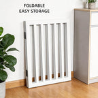 Dog Gate Indoor, Freestanding Dog Fence for The House, Doorways, Hallways,or Stairs,Pet Gate Foldable Wooden,Expandable 32" Height 3 Panels,White