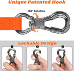XiaZ Waterproof Long Dog Lead, 30FT Dog Leash Training Line Lead for Large Medium Small Dogs Outside Walking, Playing, Camping, or Yard (30Feet, Orange)