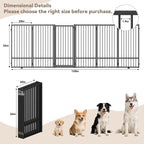 SNUOWU Full Metal Freestanding Dog Gate with Door, 36''Height Foldable Pet Dog Fence for Indoor & Outdoor, 6 Panels Extra Wide Free Standing TallDog Gates for Doorways,House,Stairs,Porch,Deck,Yard
