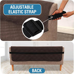 H.VERSAILTEX 100% Waterproof Futon Cover Reversible Sofa Bed Cover Armless Sofa Covers Washable Soft Sturdy Furniture Protector with Adjustable Elastic Strap Anti-Slip, Brown/Beige