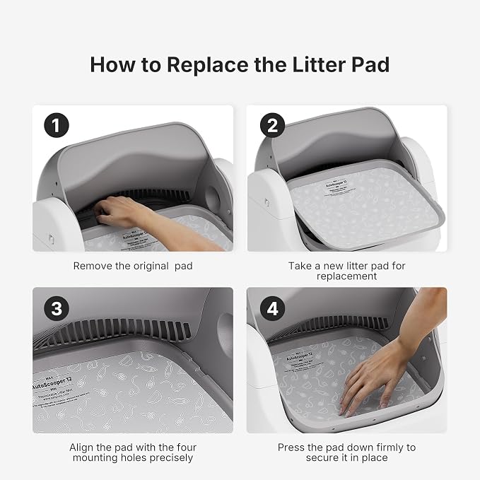 Litter Pad for Autoscooper 12, Waterproof Scratch-Resistant Non-Stick Pad, 15.39 x 13.74 Inches, Fit for Autoscooper 12 Self-Cleaning Litter Boxes, 2-Pack（ Not Compatible with Autoscooper 11 ）