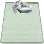 Cat Litter Mat, Silicone Large Cat Mat for Litter Box - 40x28 in, Waterproof & Non-Slip, Durable & Easy Clean, Green