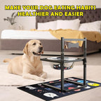 1.6Gallon Elevated Dog Water Bowl for Large Dogs, Height Adjustable (10-17.8in) Raised Stainless Steel Bowl with Spill-Proof Mat & Sturdy Metal Stand, Easy-Clean Feeder for Indoor/Outdoor Use
