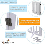 Dog Gate Wooden Freestanding Pet Gate 3 Panel 23.6" Heigh | White Indoor Dog Fences,House Gate for Doorways, Stairs, Hallways