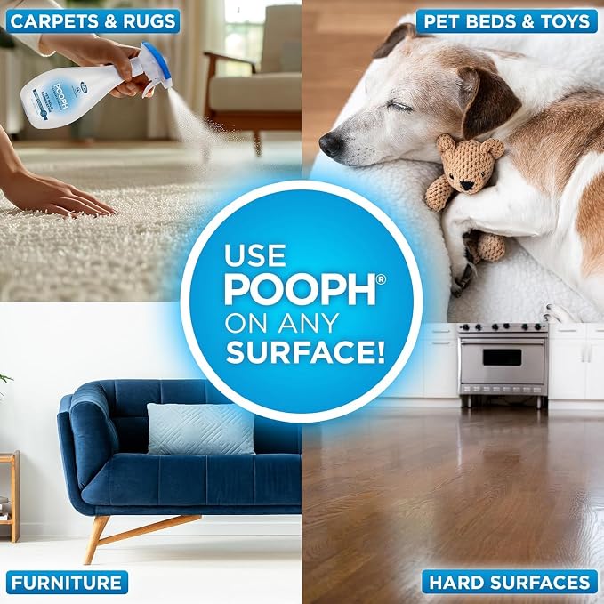 POOPH Plus Maximum Strength Pet Odor Eliminator Spray, 32 oz - Pack of 2 | Maximum-strength odor eliminator spray on carpets, furniture, litter boxes, and hard floors, 32 oz - Pack of 2