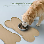 PWTAA Dog Food Mat Anti-Slip Silicone Dog Bowl Mat Thicker Pet Placemat Waterproof Cat Feeder Pad with Raised Edge Puppy Kitten Feeding Mats Suitable Small Medium-Sized Dogs Cats Eating Tray - 2PCS