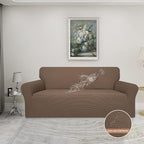 Easy-Going 100% Waterproof Couch Cover, 3 Cushion Couch Slipcover for Sofa | Leakproof Sofa Cover, Stretch Jacquard Furniture Protector Against Stain Spill from Kids, Pets, Dog (Sofa, Brown)