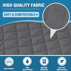 H.VERSAILTEX Sofa Slipcover Sofa Cover 100% Waterproof Couch Cover with Elastic Straps Furniture Protector for Pets Kids Children Dog Cat(Oversized Sofa, Rocket Gray)
