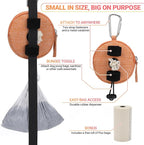 Dog Poop Bag Holder for Leashes- Dog Treat Pouch with Waterproof Zipper,Puppy Training Small Bag with Carabiner & Bungee Toggle,Two Pockets for Dry or Wet Treats-Pet Travel Walking Essentials (Orange)